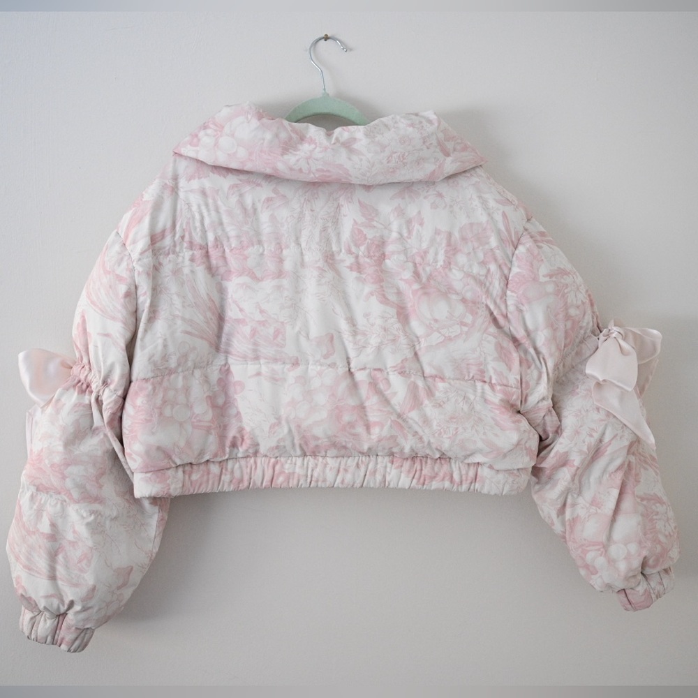 Selkie The Castle Pink Floral Marshmallow Puffer Womens Large Jacket- coquette - Picture 13 of 16